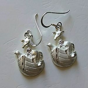 925 sterling solid silver Noah's Ark earrings